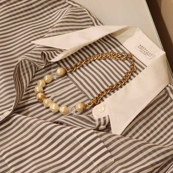 Brand New!! TAHARI: Rustic Gold-Toned Pearl Necklace - Picture 8 of 8